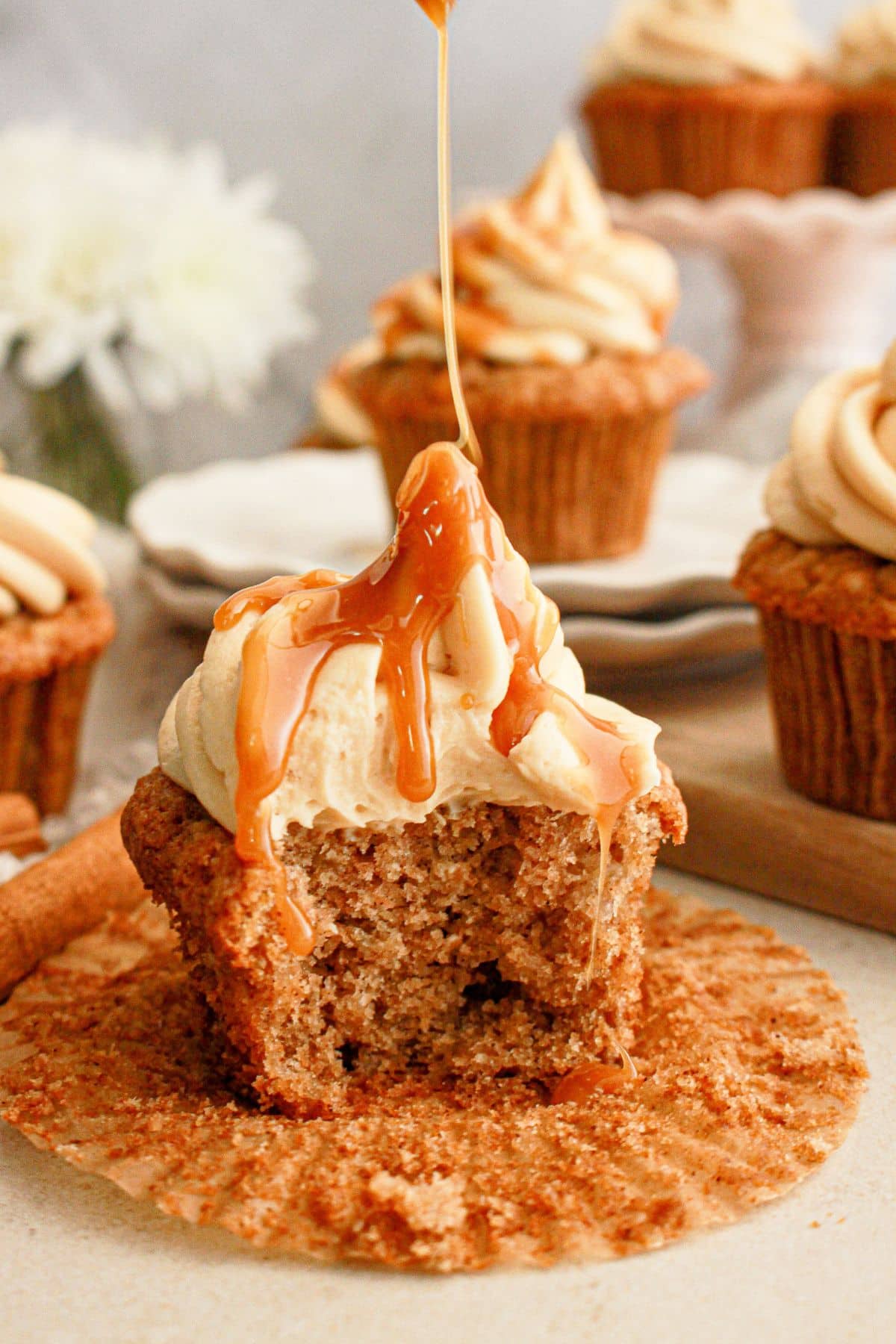 Cupcake with a bite missing.