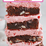 Brownies stacked on top of each other.