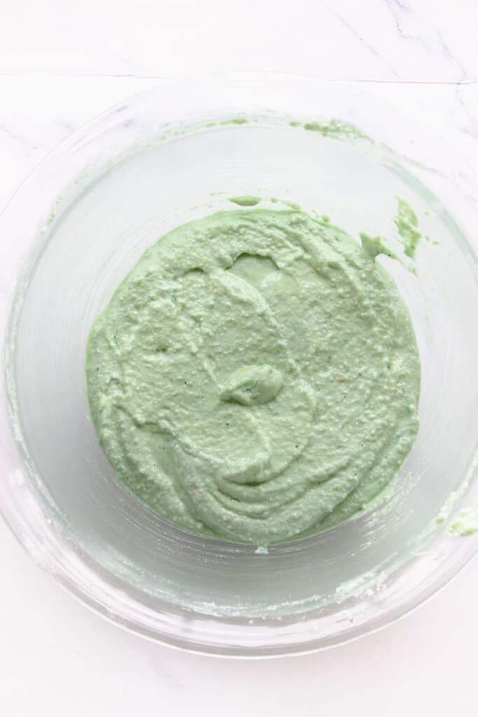 Dough in a mixing bowl.