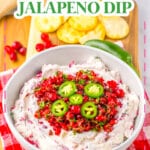Bowl full of cranberry jalapeno dip.