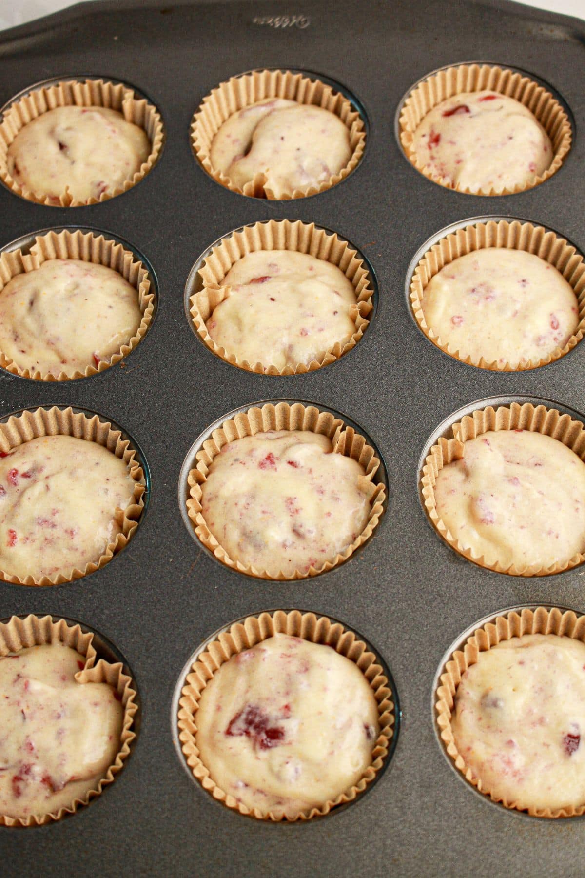 Batter in a baking pan.