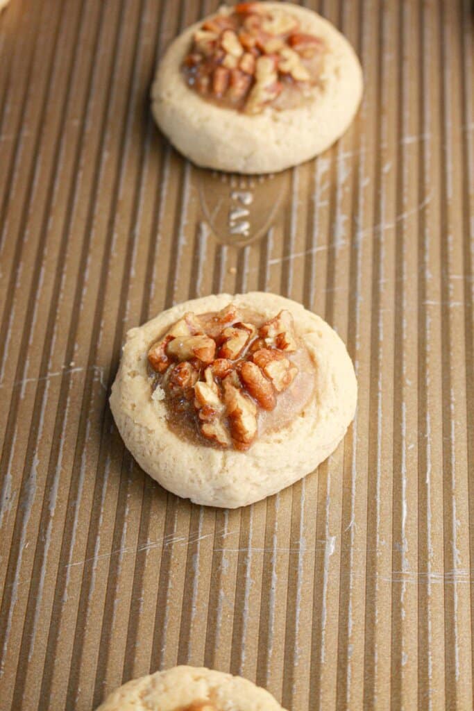 Cookies on a baking sheet.