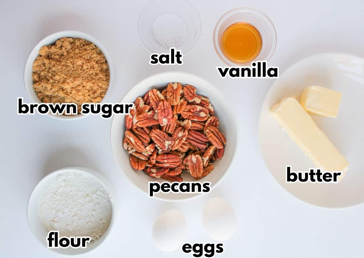 Bowls of ingredients on a counter.