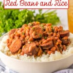 Bowl of red beans and rice.