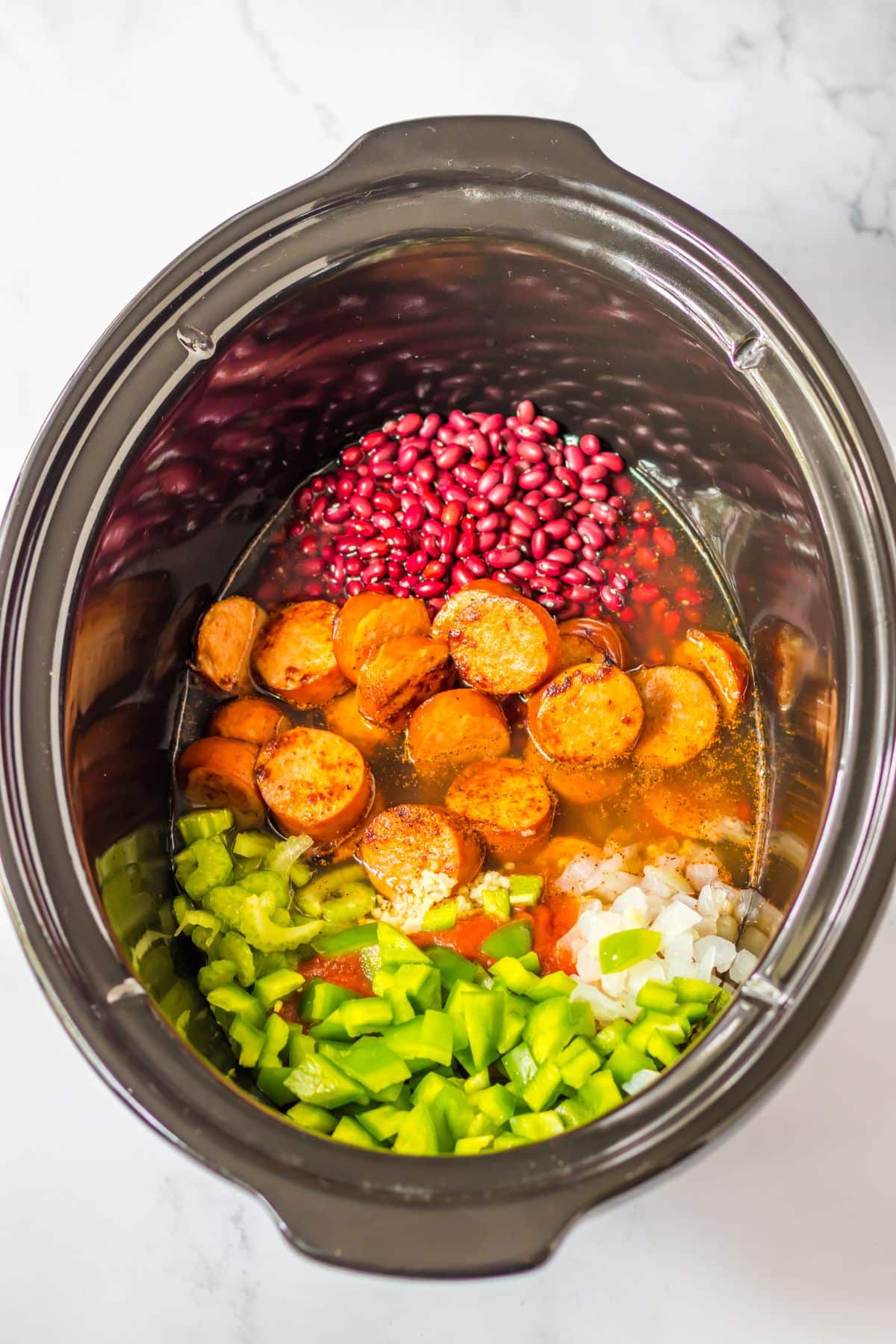 Ingredients in crock pot.
