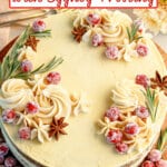 Spice cake on a cake stand.