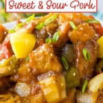 Bowl of sweet and sour pork.
