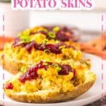 Thanksgiving potato skins on a plate.