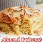 Slice of bread pudding on a plate.