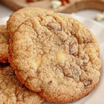 Butter pecan cookies on a plate.
