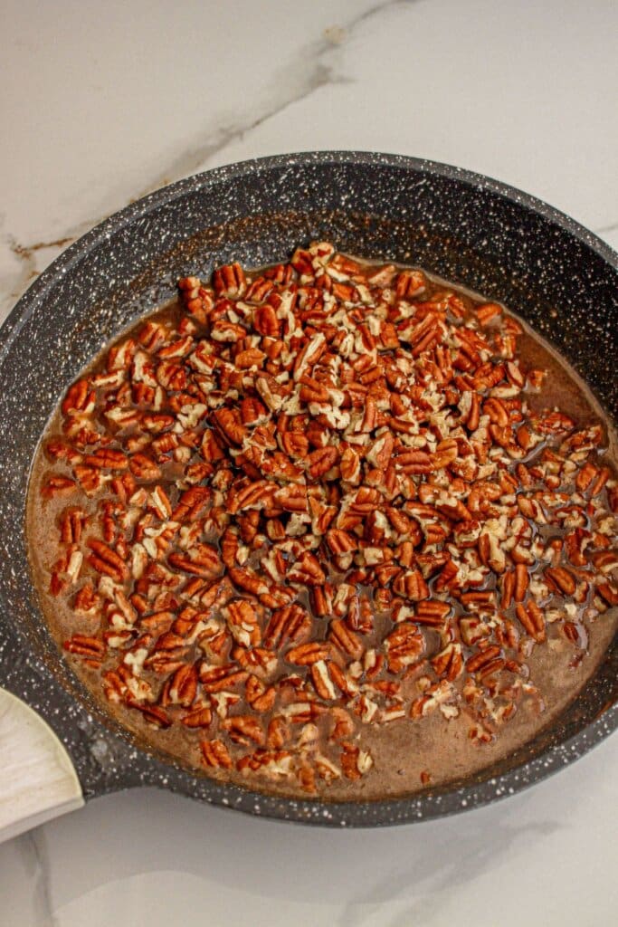 Pecans in a skillet.