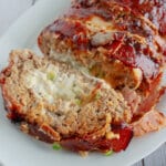 Meatloaf on a serving platter.