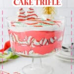 Christmas tree cake trifle in a bowl.