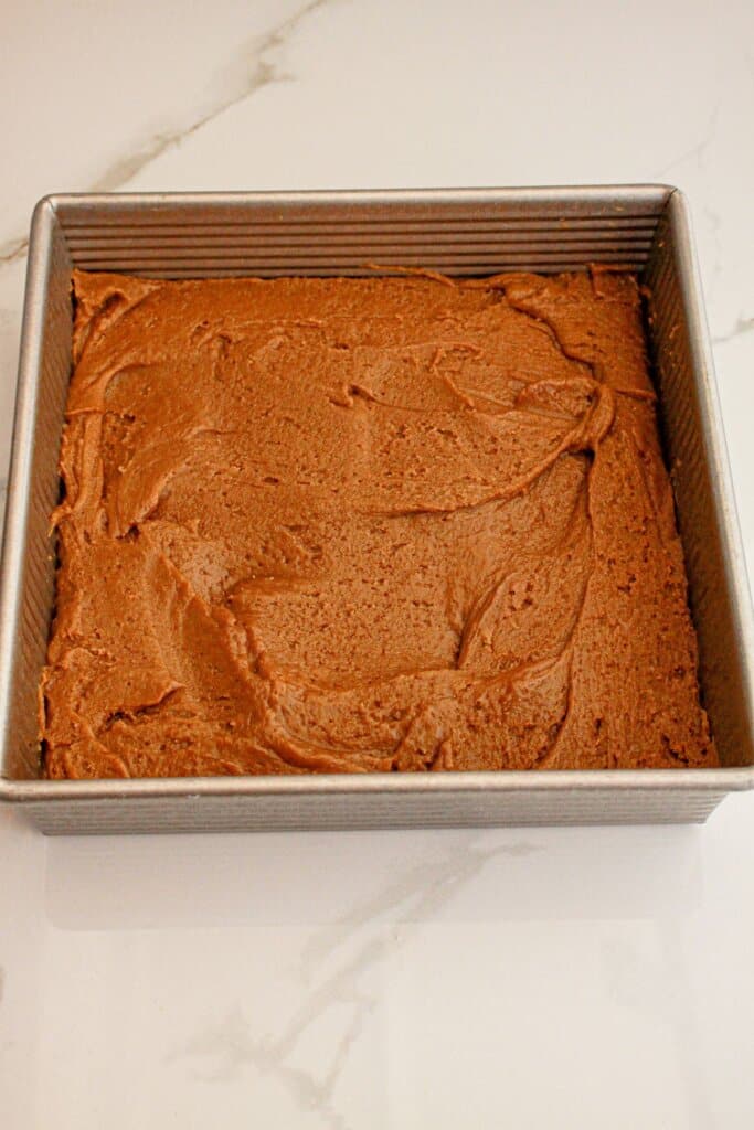 Batter in a baking dish.