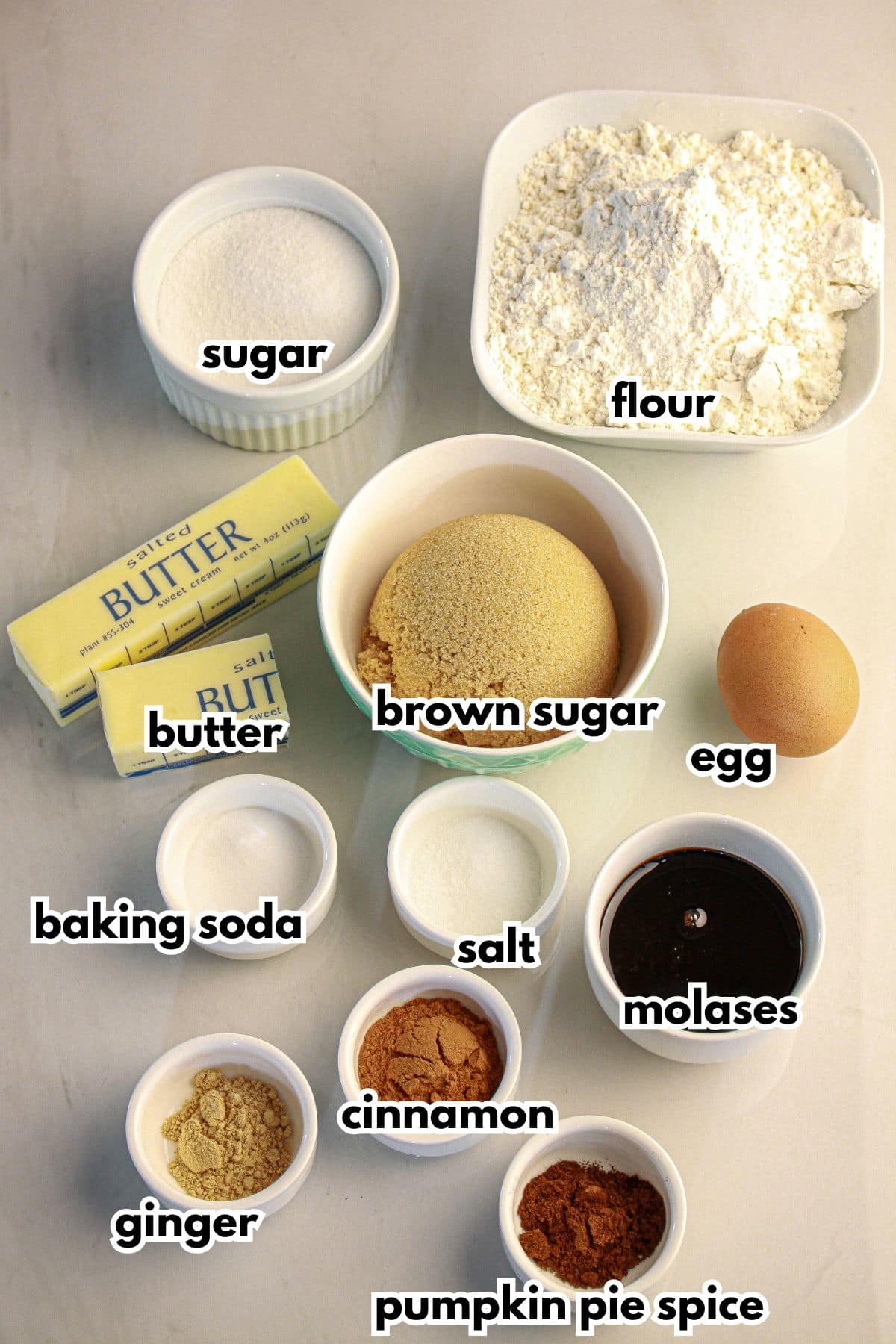 Ingredients on table.