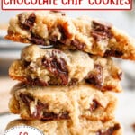 Levain cookies stacked on top of each other.
