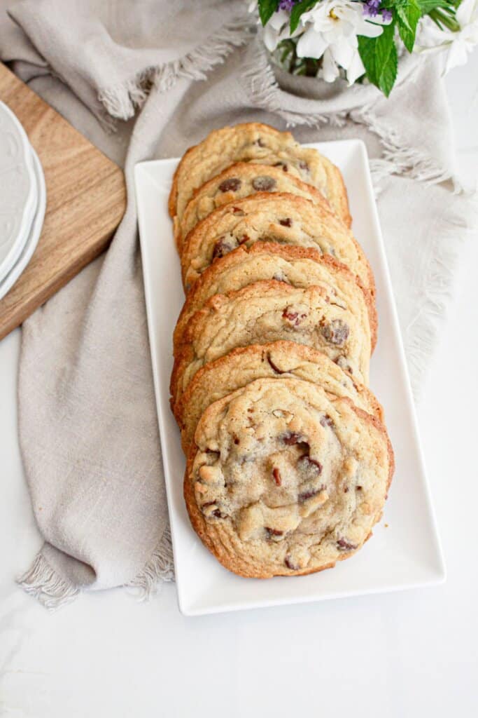 Cookies on a serving platter.