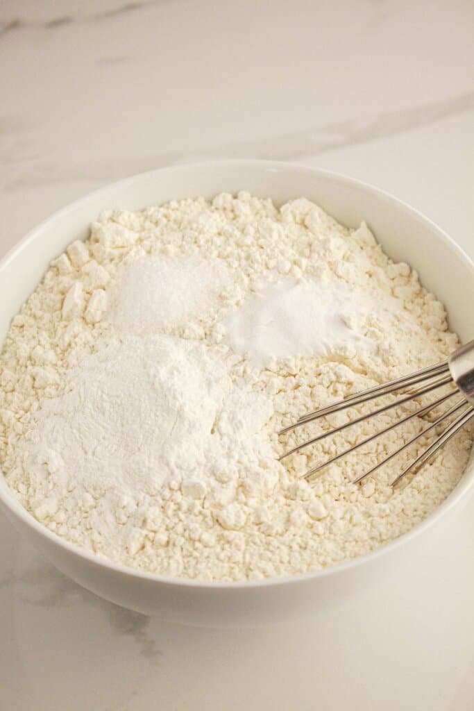 Dry ingredients being mixed in a small bowl.