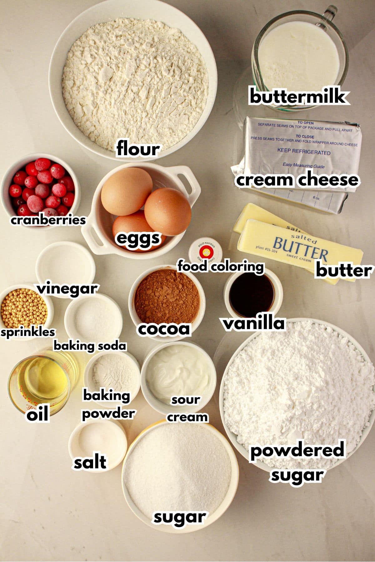 Ingredients on a counter.