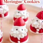 Santa Meringue Cookies on a plate.