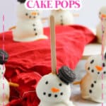 Snowman cake balls on a counter.
