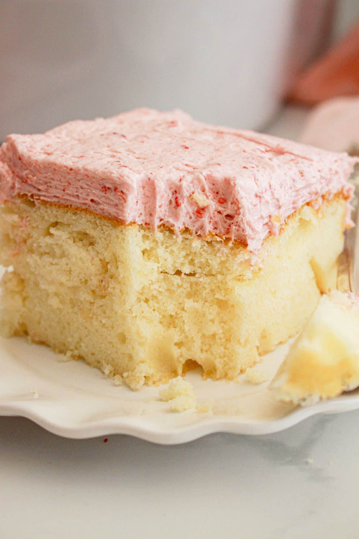 Slice of cake on a small plate.