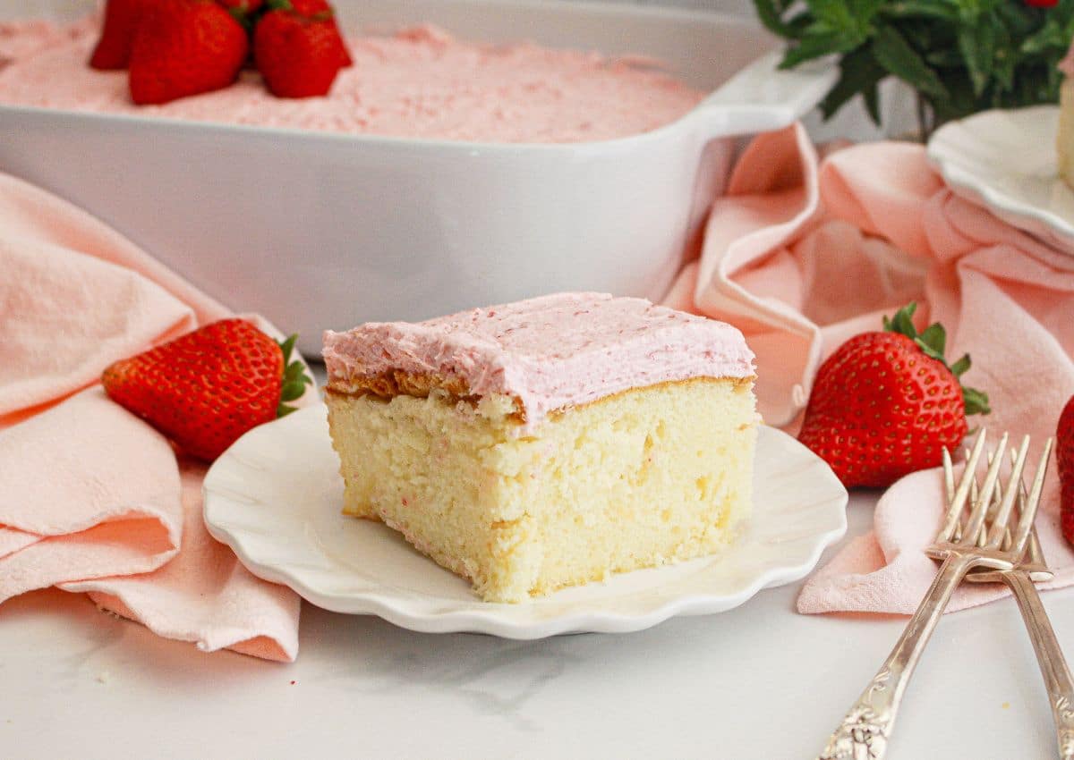 Slice of cake on a small plate.