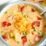 Bowl of creamy chicken potato soup