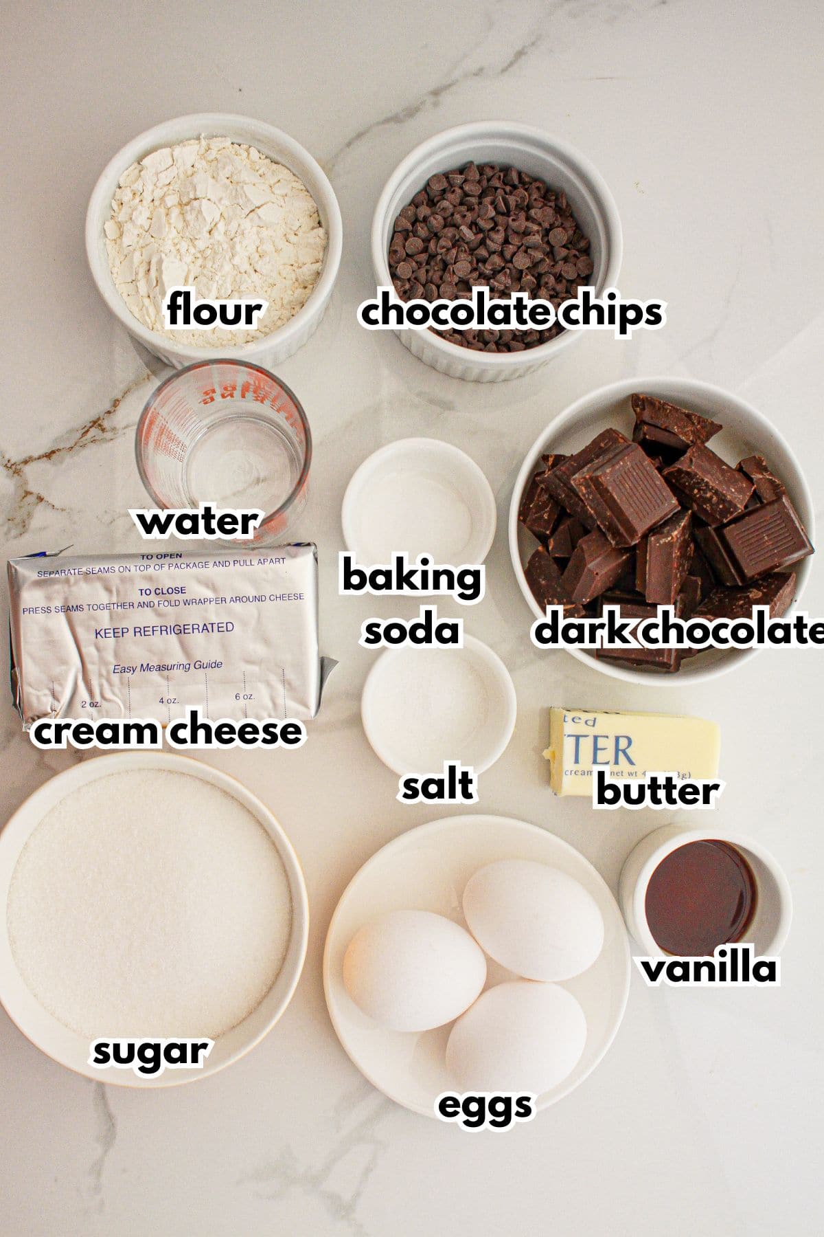 Bowls of ingredients on a counter ready to cook.