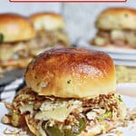 Cuban sliders on a plate.