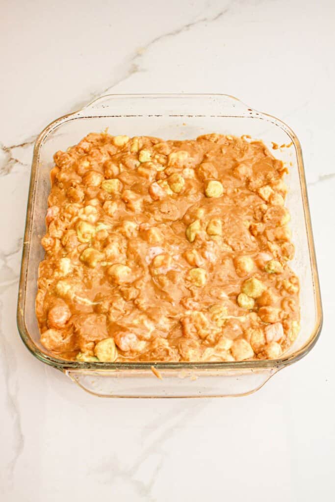 Butterscotch Confetti Squares in a baking dish.