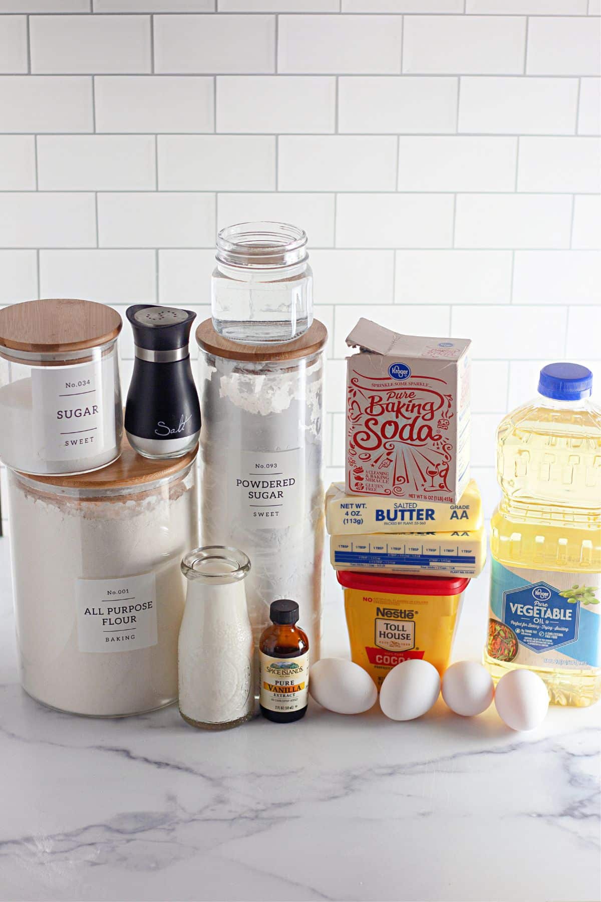 Ingredients on a counter ready to cook.