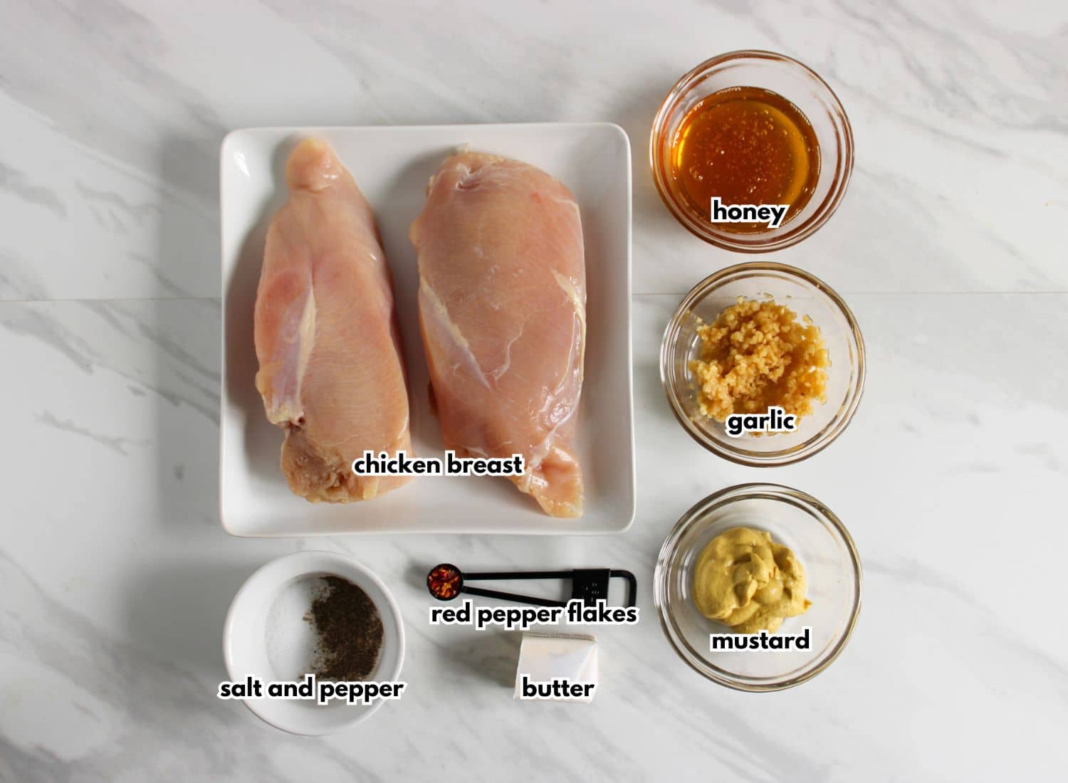 Ingredients on a counter ready to cook.