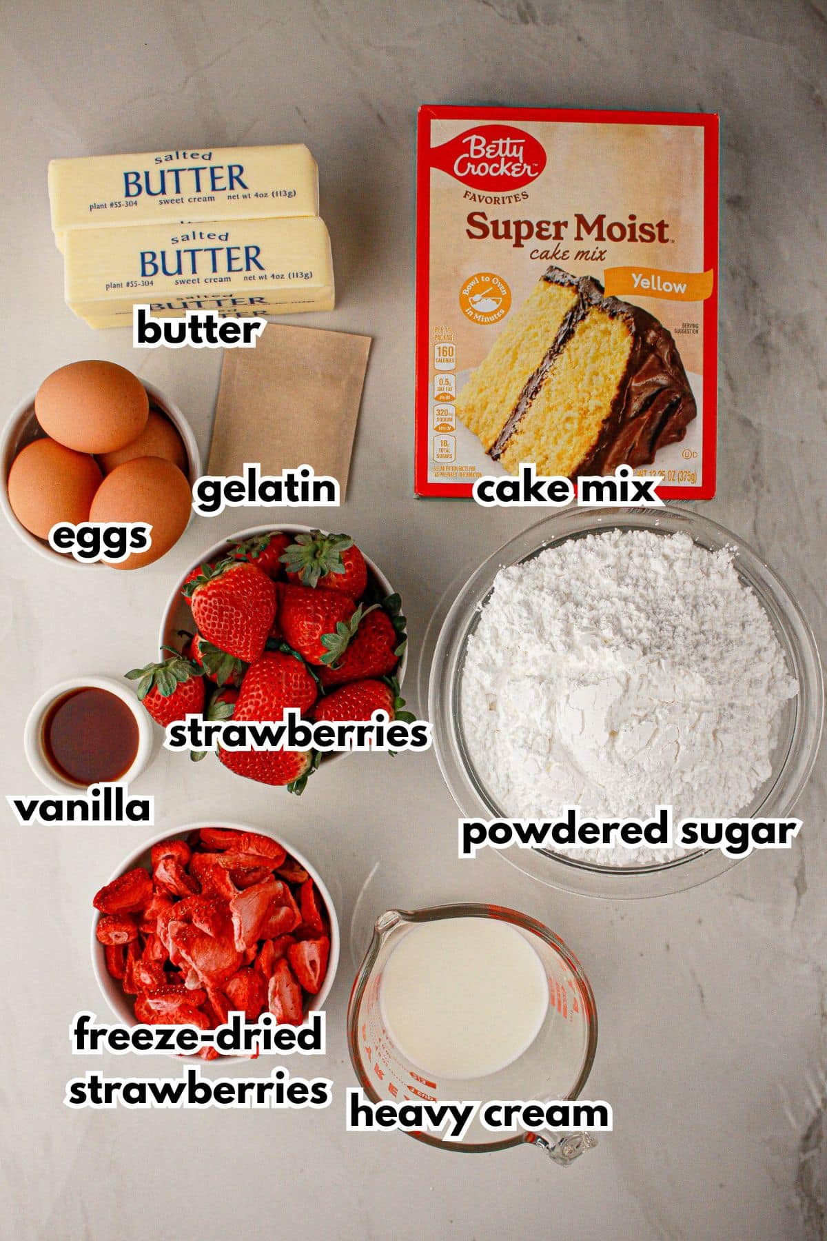 Ingredients on a counter ready to cook.
