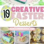 Collage of cute easter recipes with the name in text for Pinterest.