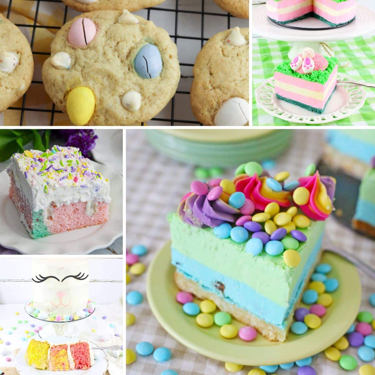 Collage of cute easter recipes.