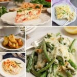 Collage of easter side dishes.