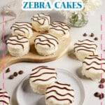 Homemade zebra cakes on a plate.