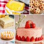 Collage of spring desserts with the name in text for pinterest.