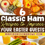 Collage of 6 ham recipes.