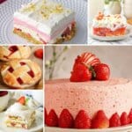 Collage of strawberry dessert recipes.