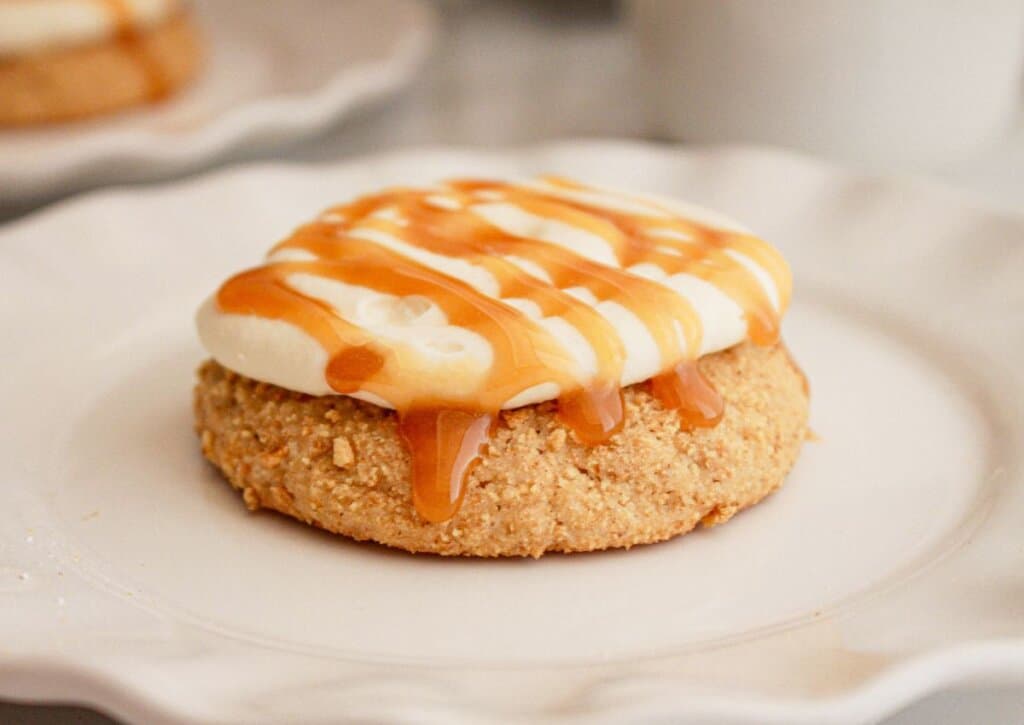 Copycat cheesecake cookies on a plate.