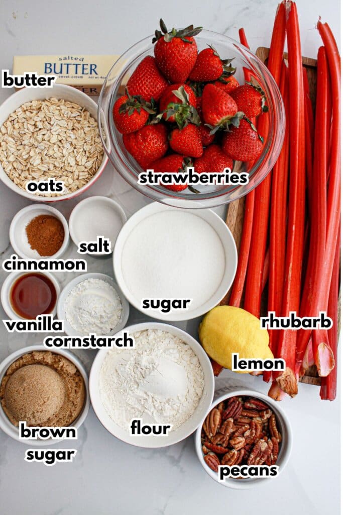Bowls of ingredients on a counter ready to cook.
