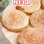 Tiramius cookies on a cake stand.