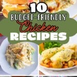 Collage of chicken recipes with the name in text.