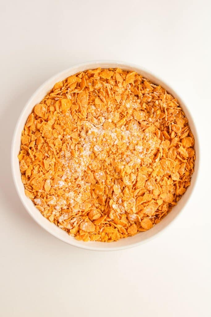 Cornflakes in a bowl.