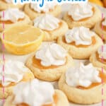 Lemon meringue cookies on a white plate.