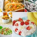 Summer potluck recipes collage.