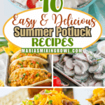 Summer potluck recipes collage.