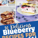 Collage of blueberry recipes.